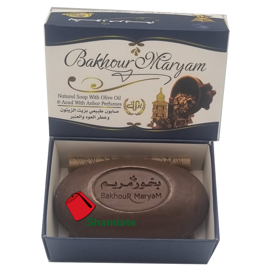 Savon D'Alep (Bakhour Maryam, Naturel à L'huile d'olive et le parfum d'Aoud Royal, 140 gm, 48 Pièces)