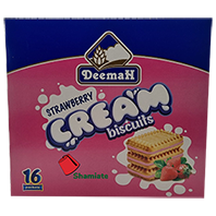 Biscuits (Deemah, Fraise Crème, 12 x 27 gm, 12 Pièces)