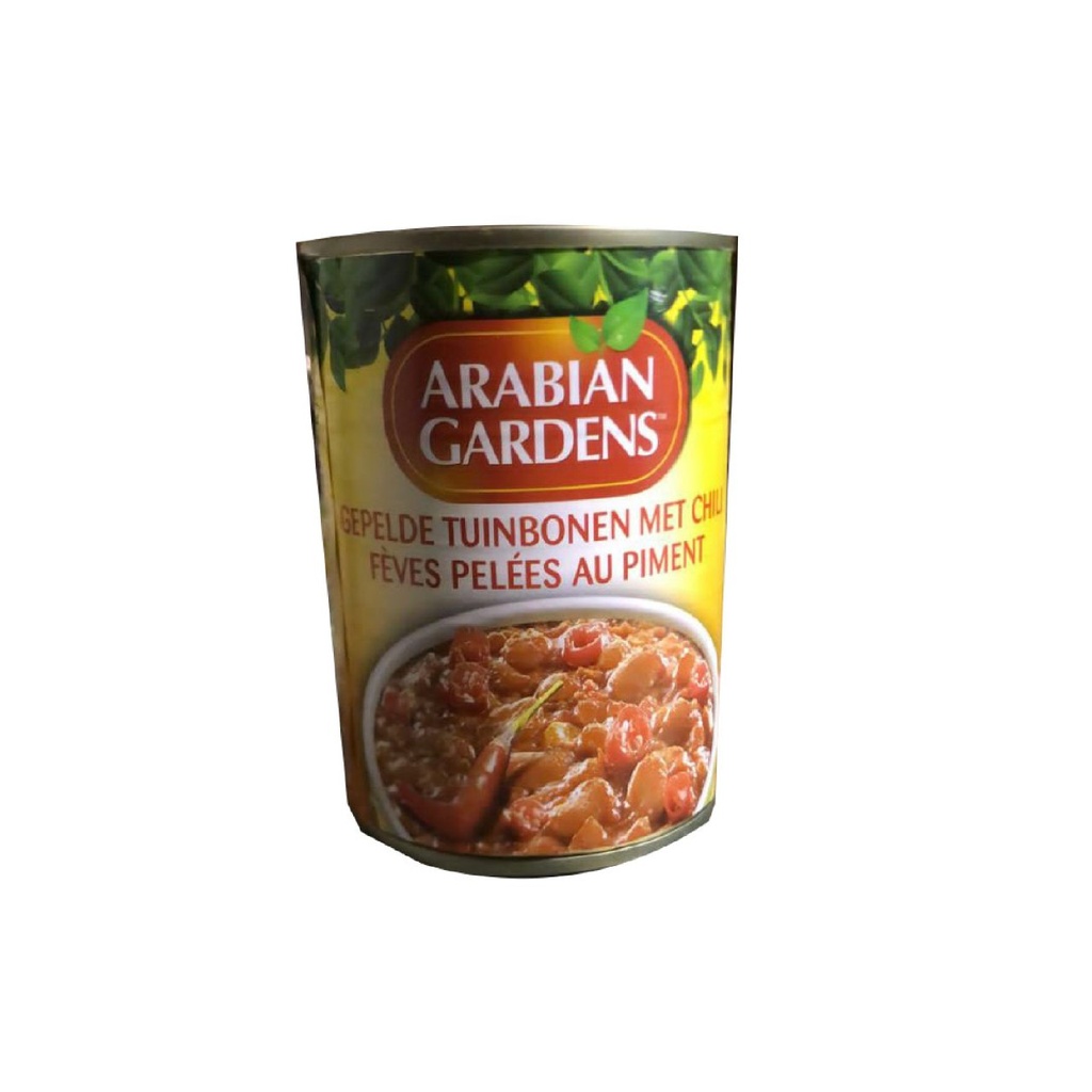 Fèves en Conserve (Foul) (Arabian Gardens, Chili Pelé, 400 gm, 24 Pièces)