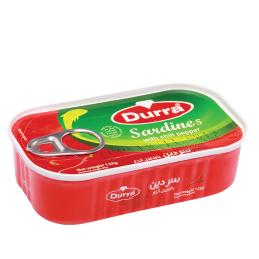 [5058 Canned Sardine (Durra, Spicy in Oil, 125 gm, 50 Pieces) Sardine En Conserve (Durra, Piquant à l'Huile, 125 gm, 50 Pièces) Sardine En Conserve (Durra, Piquant a l'Huile, 125 gm, 50 Pieces)سردين معلب (الدرة, حار بالزيت, 125 غرام, 50 وحدة) ] Sardine En Conserve (Durra, Piquant à l'Huile, 125 gm, 50 Pièces)
