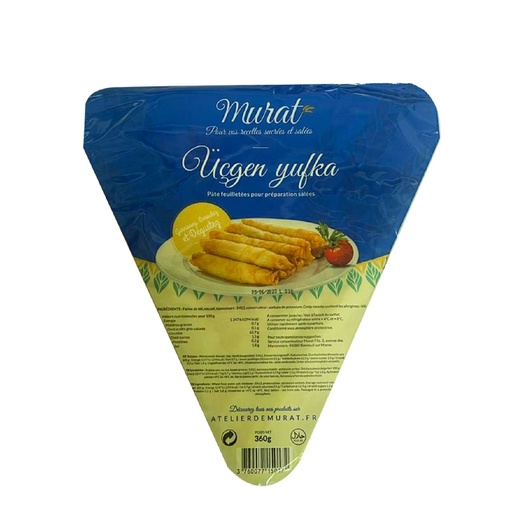 [5547 Yufka Puff Pastry Triangle Dough (Murat, 360 gm, 16 Pieces) Pâte Yufka Feuilletée Triangle (Murat, 360 gm, 16 Pièces) Pate Yufka Feuilletee Triangle (Murat, 360 gm, 16 Pieces)رقائق عجينة البرك - مثلثة (مرات, بلا, 360 غرام, 16 وحدة) ] Pâte Yufka Feuilletée Triangle (Murat, 360 gm, 16 Pièces)